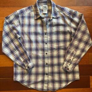 Northern Reflection Purple & Pink plaid long sleeve button up shirt